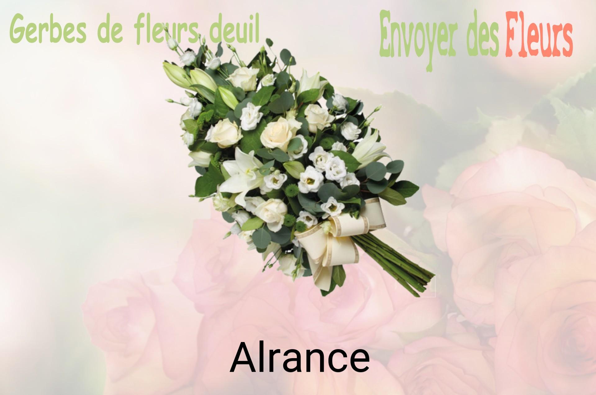 Gerbe de fleurs de deuil livrée à Alrance